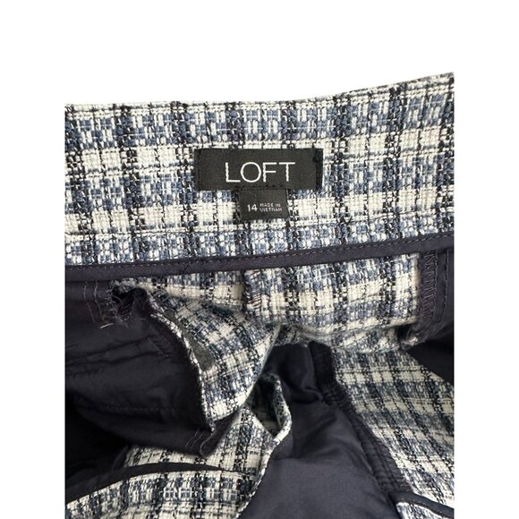 ANN TAYLOR LOFT Blue White Plaid Shorts Size 14 - Picture 9 of 9